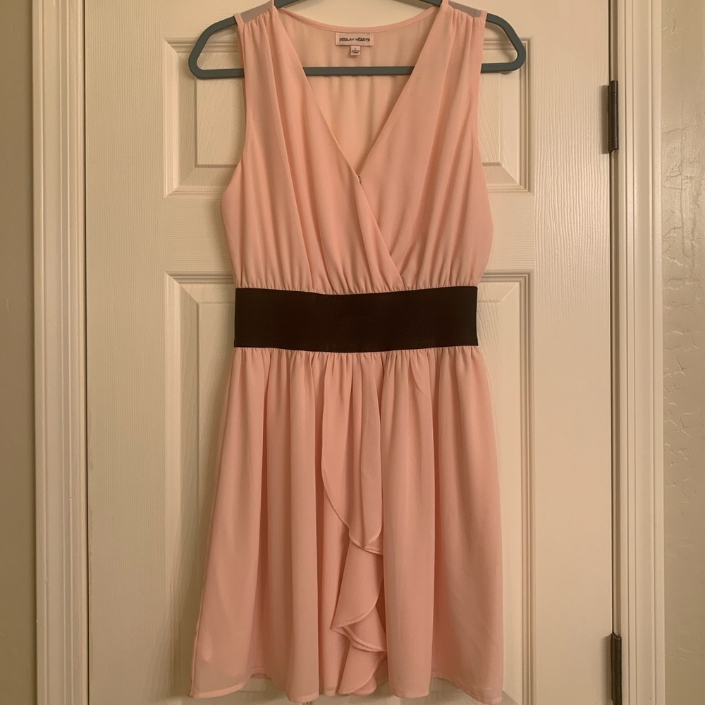 Beautiful Pink & Black Dress New With Tags